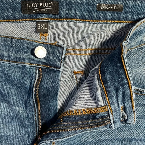 JUDY BLUE Distressed Leopard Print Cut Out Skinny Stretch Denim Jeans 3XL - Picture 9 of 10